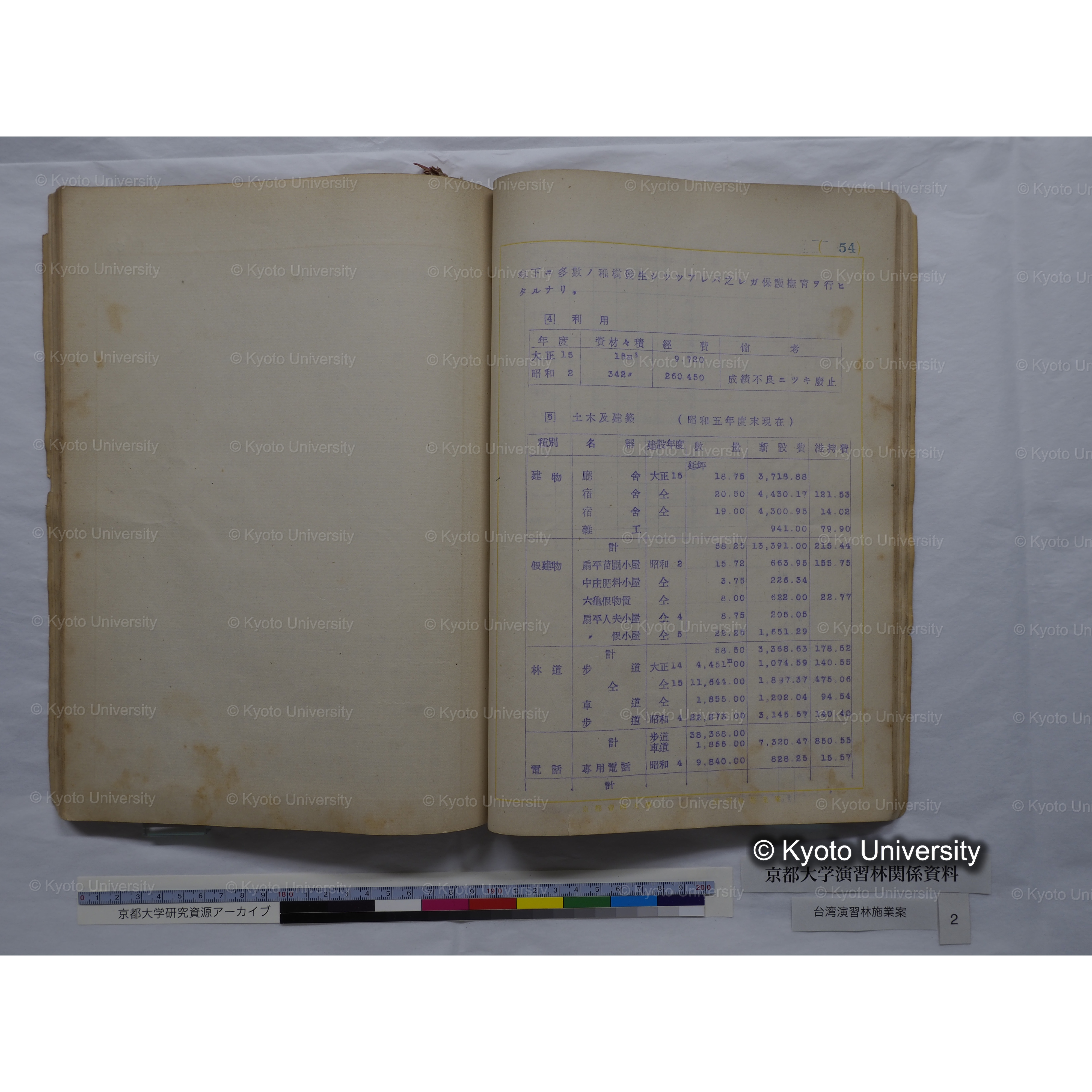 台湾演習林　施業案　実行期間＜自昭和 6年／至昭和12年＞　昭和六年四月編成. (153)