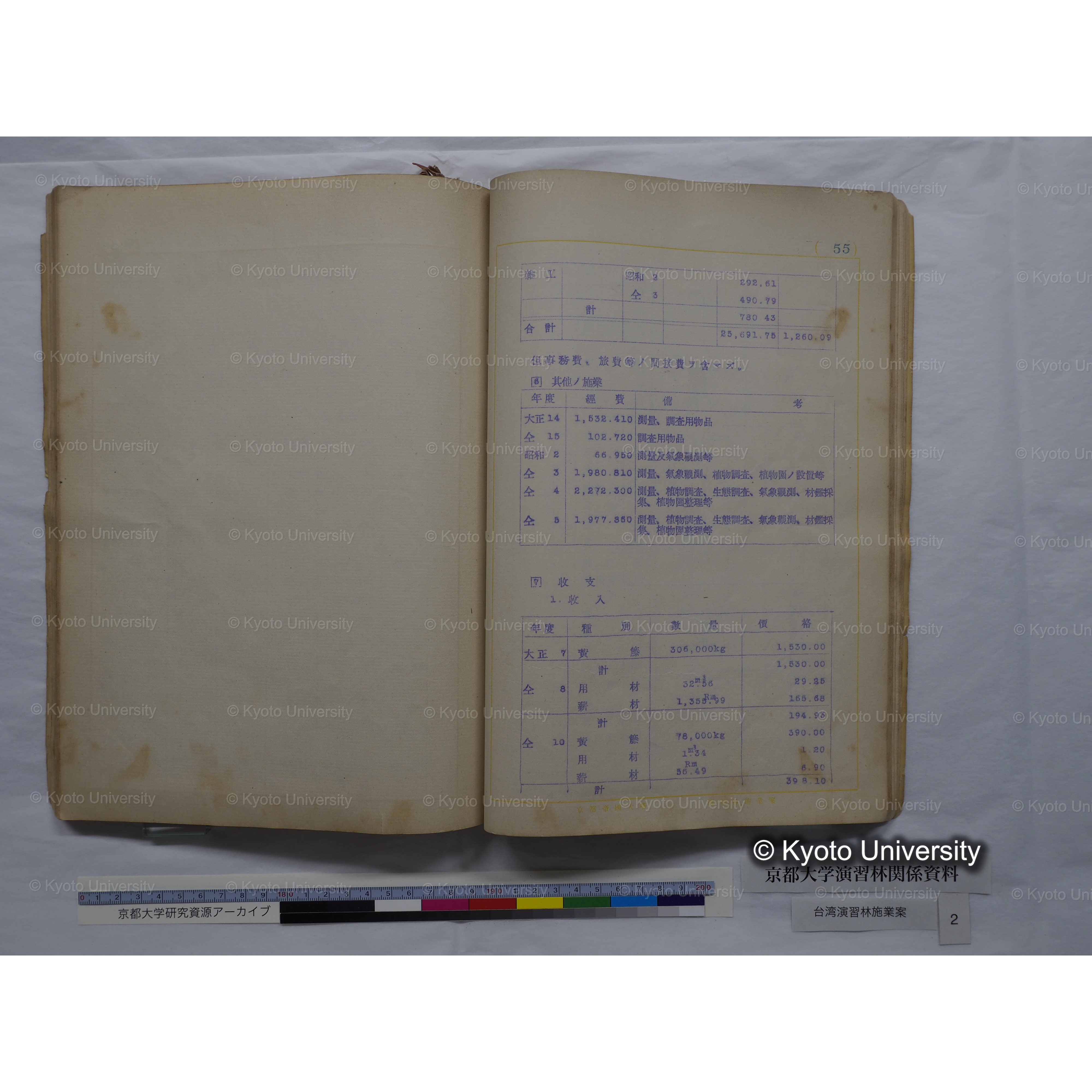 台湾演習林　施業案　実行期間＜自昭和 6年／至昭和12年＞　昭和六年四月編成. (154)