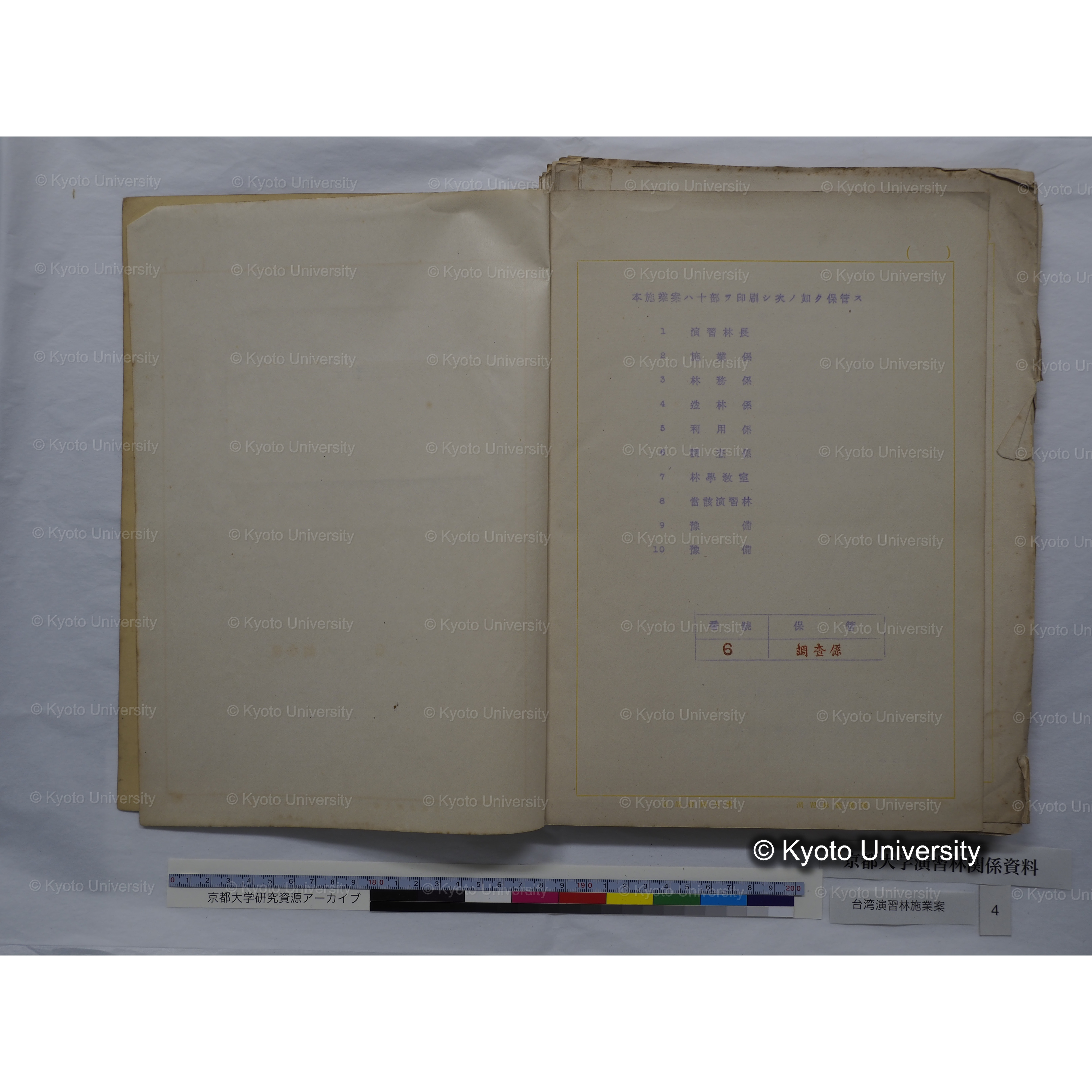 台湾演習林　施業案　実行期間＜自昭和 6年／至昭和12年＞　昭和六年四月編成. (45)