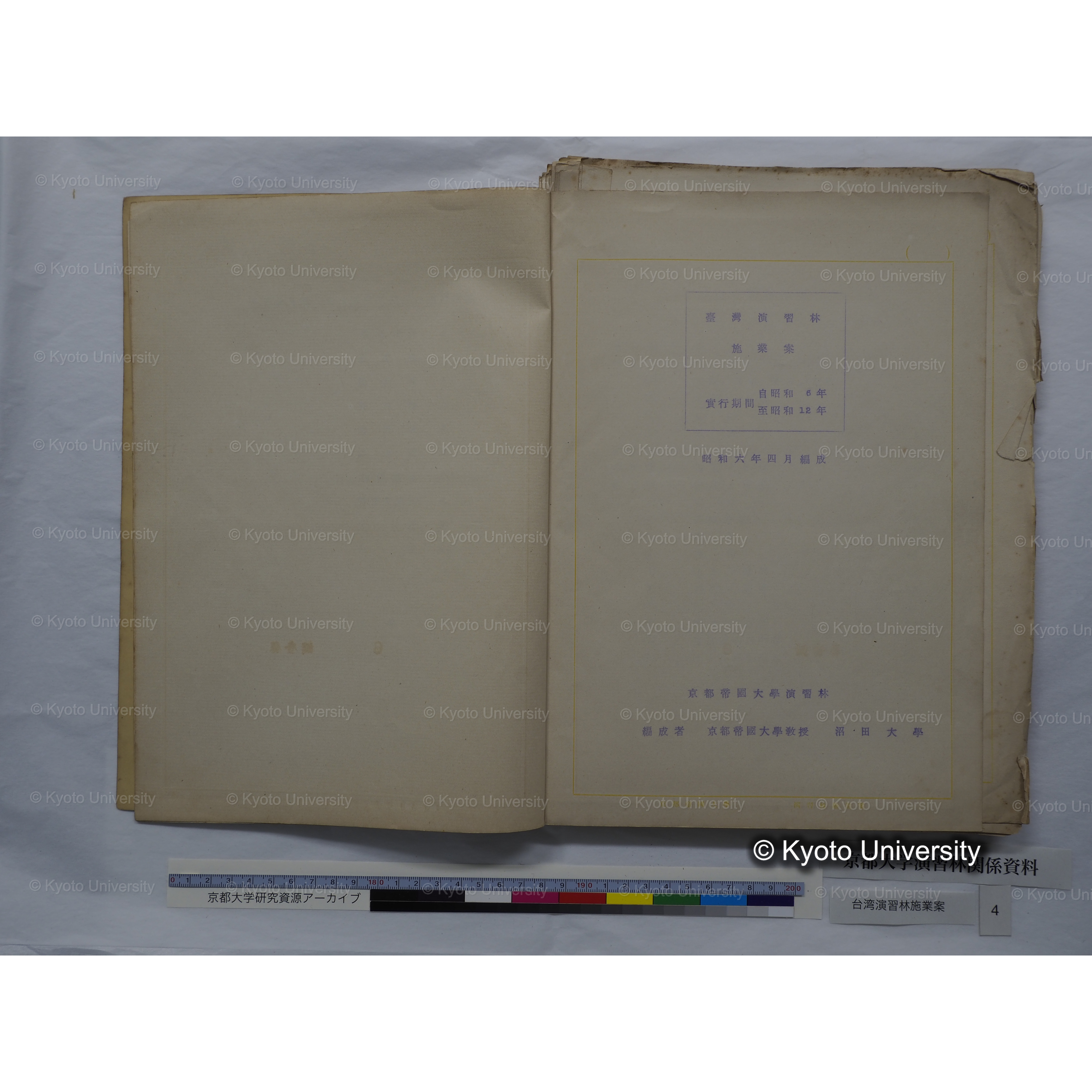 台湾演習林　施業案　実行期間＜自昭和 6年／至昭和12年＞　昭和六年四月編成. (46)