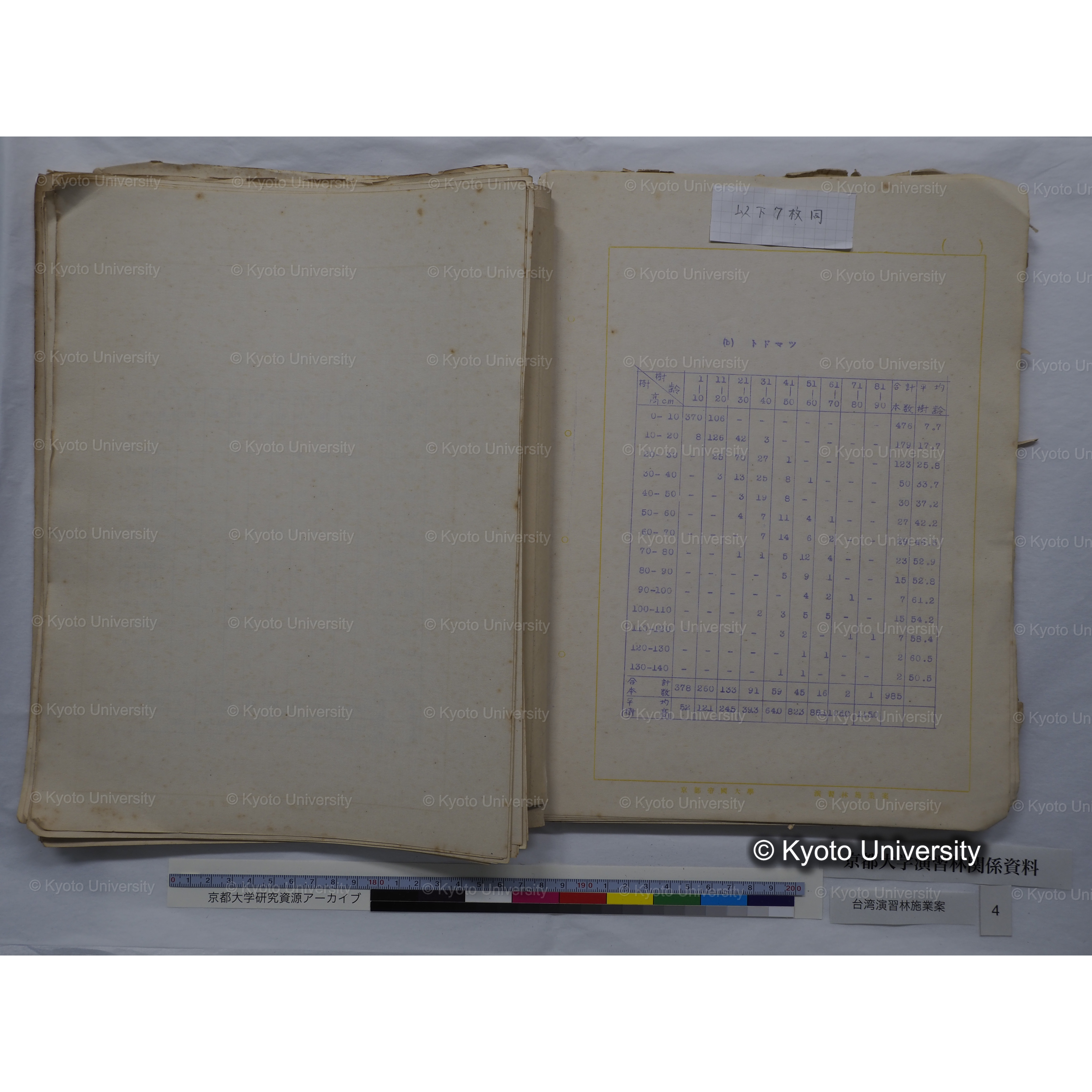 台湾演習林　施業案　実行期間＜自昭和 6年／至昭和12年＞　昭和六年四月編成. (76)