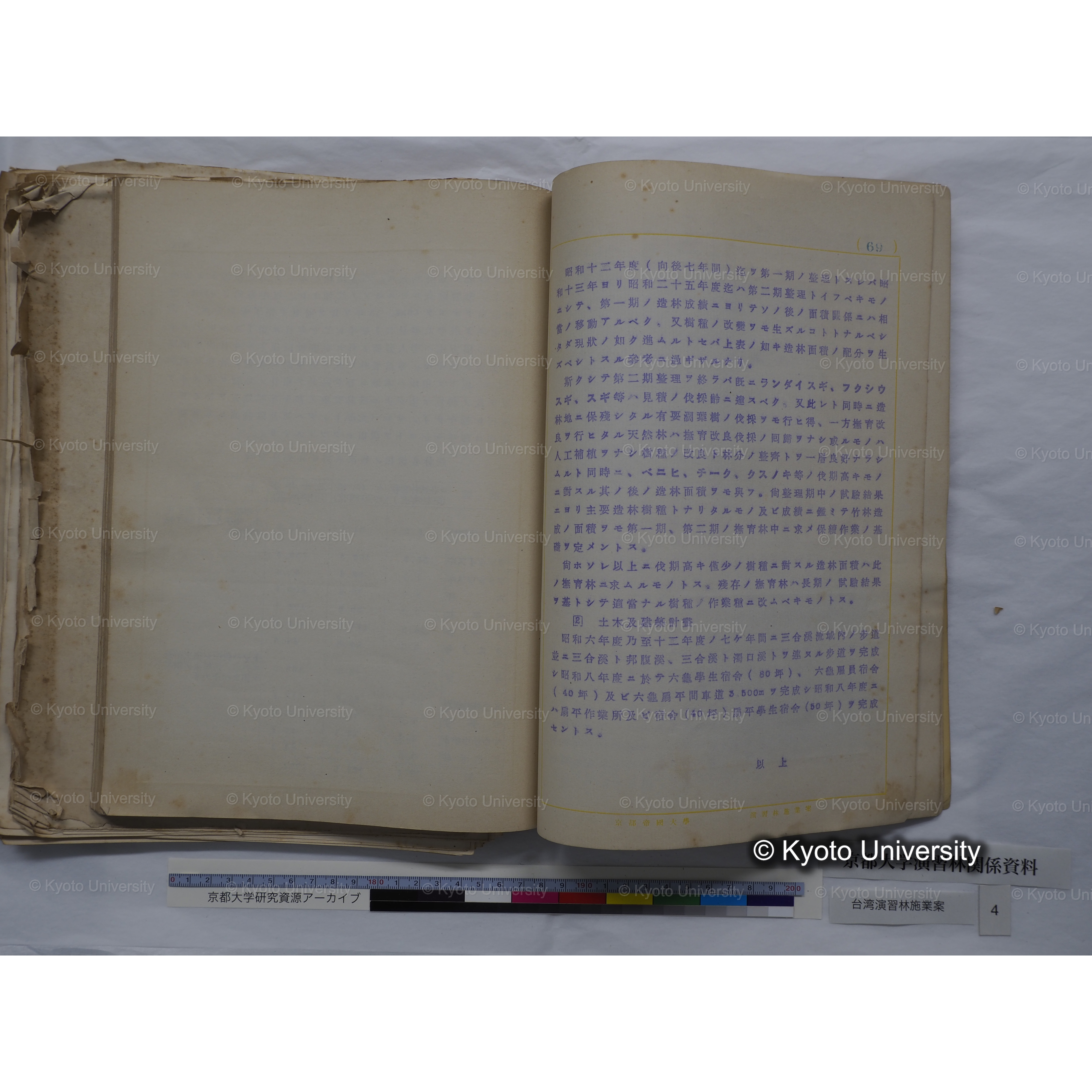 台湾演習林　施業案　実行期間＜自昭和 6年／至昭和12年＞　昭和六年四月編成. (78)