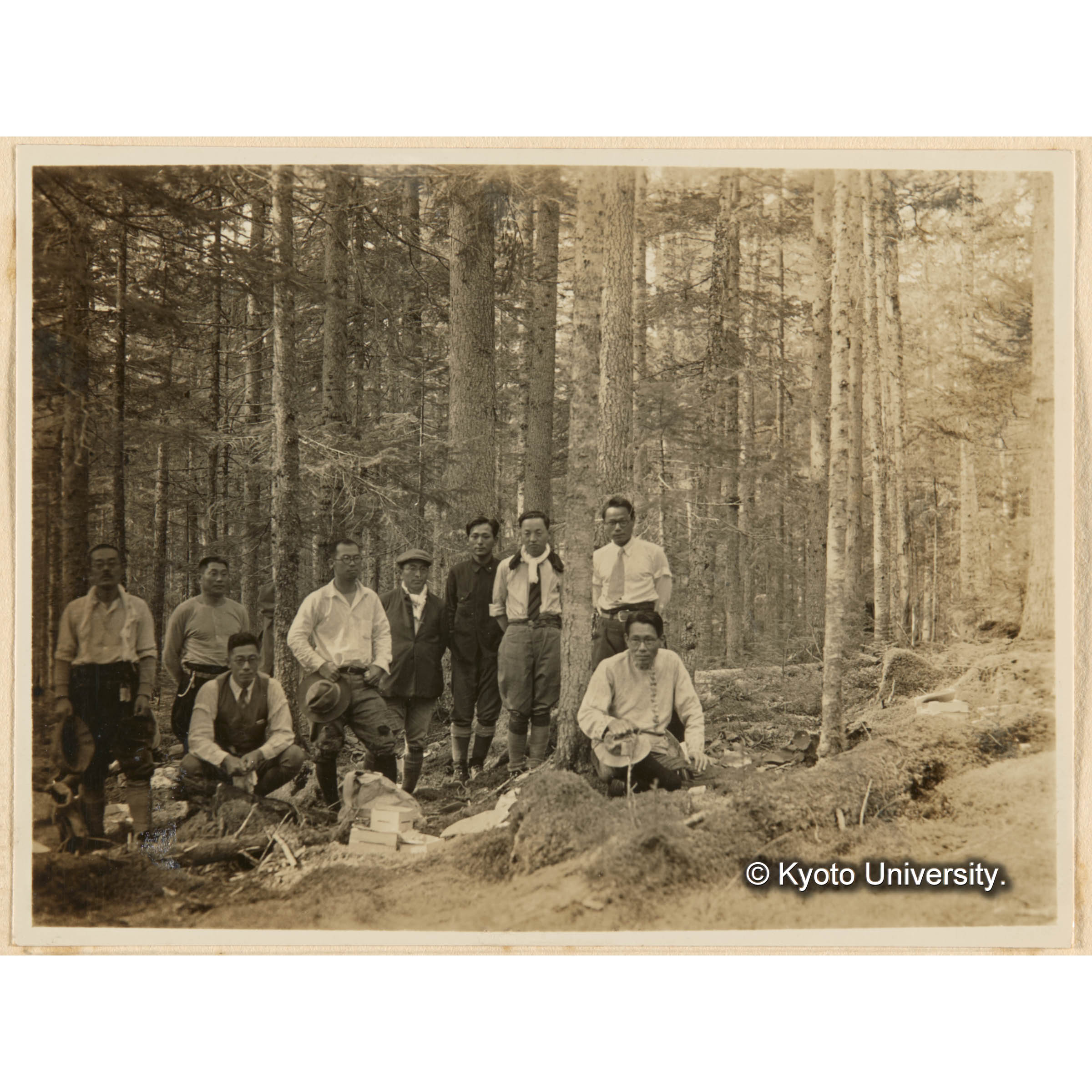 施業案調査隊一行 亜屯團地 日暮沢奥 昭和10年9月11日 (1)