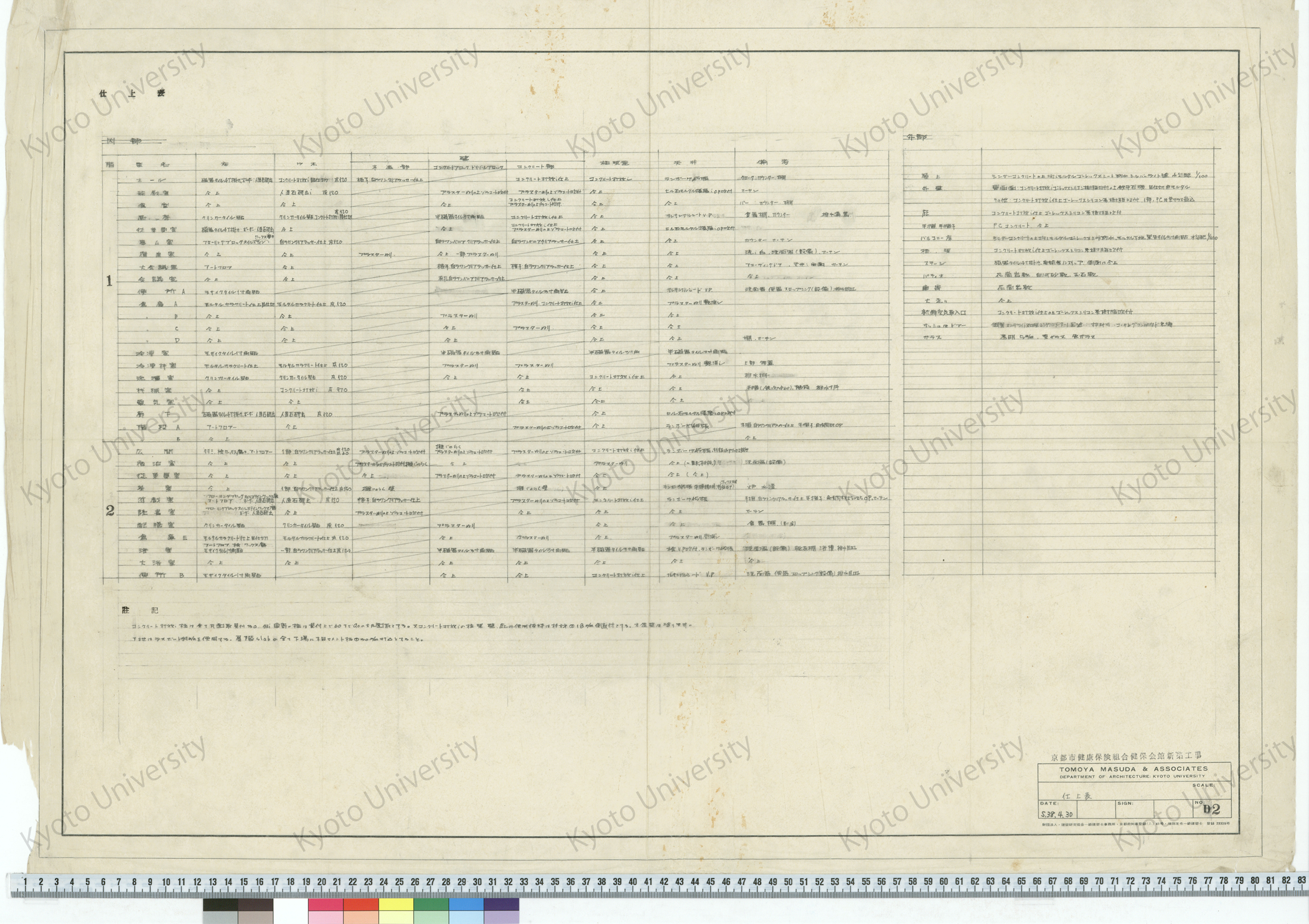 京都市健康保険組合健保会館新築工事_仕上表_D2_S.38.4.30 (1)