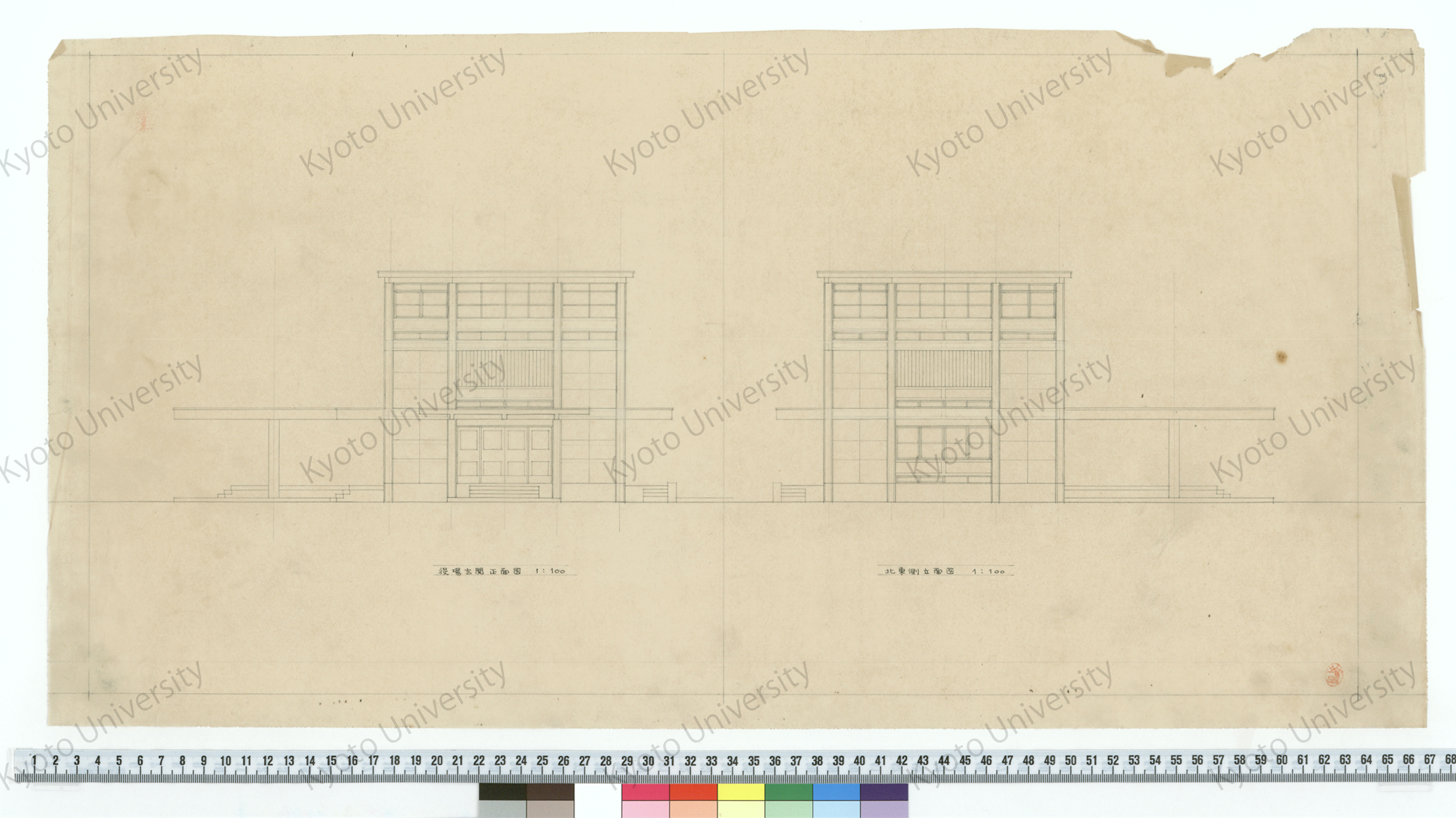 役場玄関正面図_1:100_北東側立面図_1:100_増田 (1)