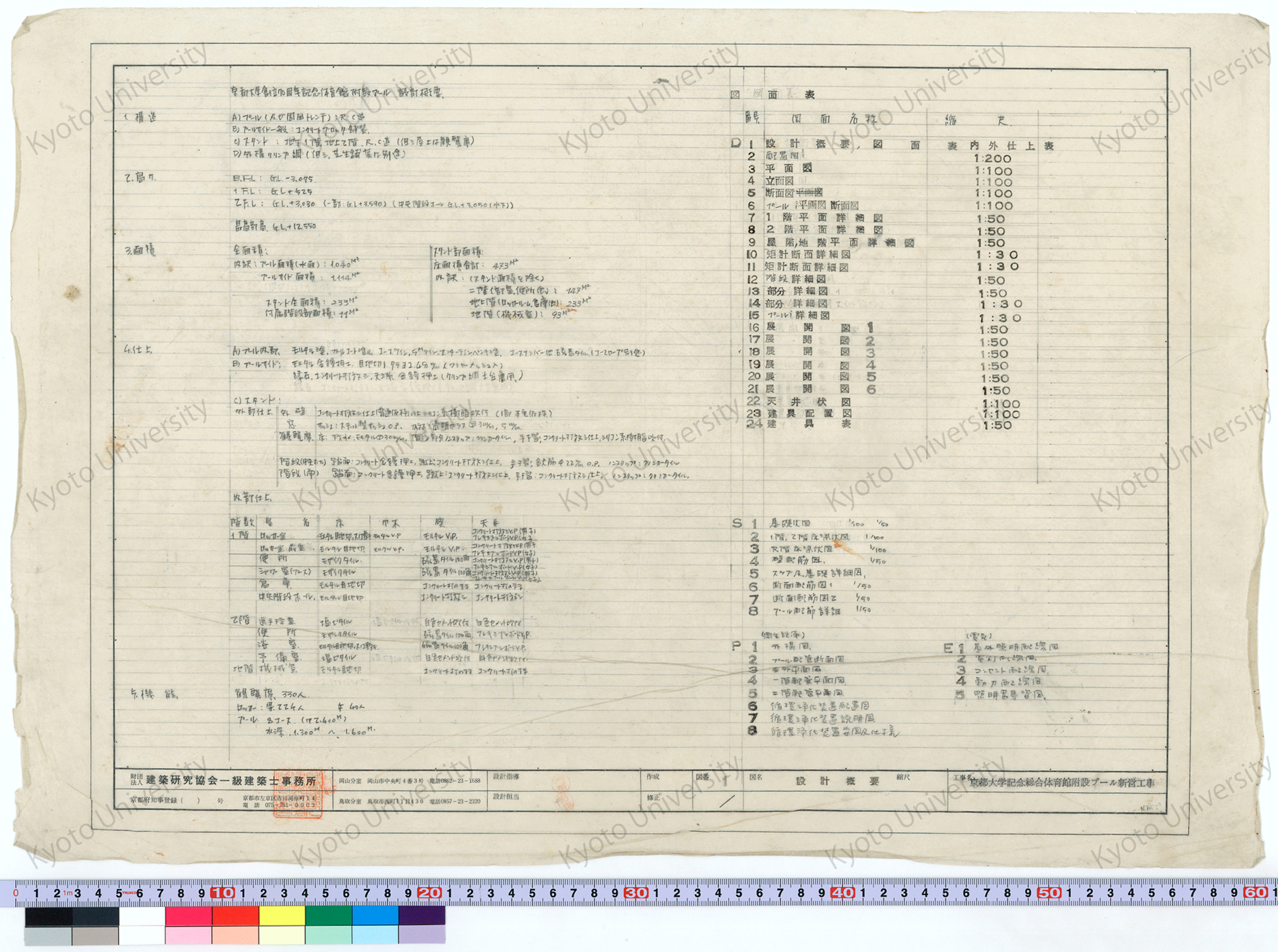 京都大学記念総合体育館附設プール新営工事_設計概要_1_増田（設計指導）, 前田 (1)