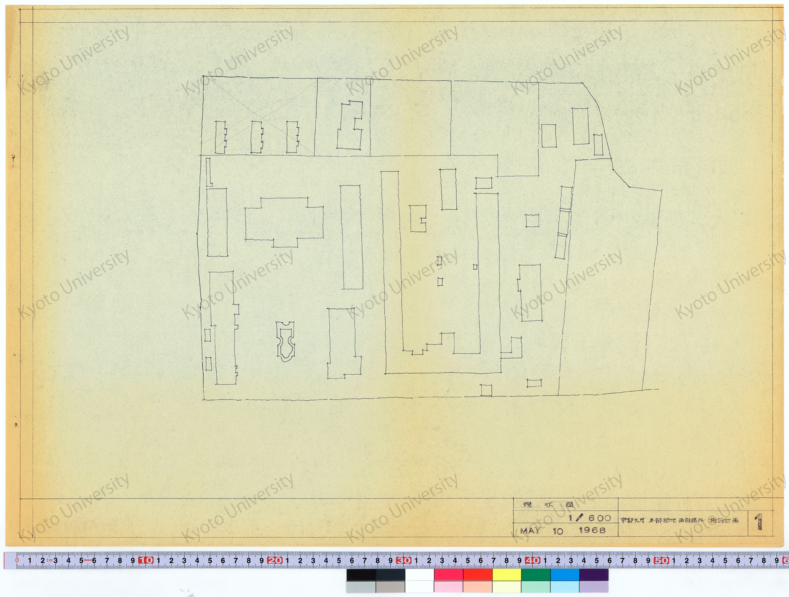 京都大学本部団地西部構内施設計画_現状図_1/600_1_MAY 10 1968 (1)