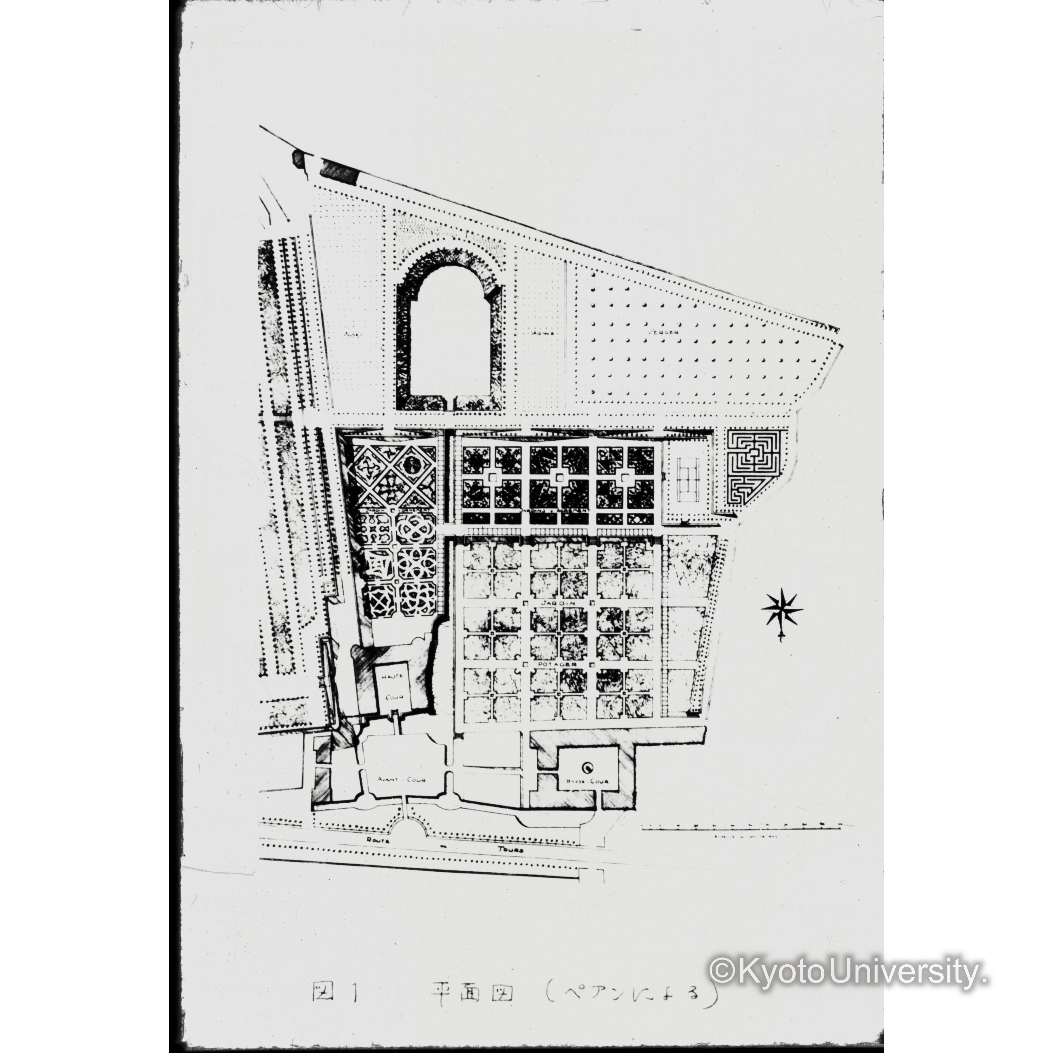 平面図（ペアンによる）〔Villadry平面図〕 (1)