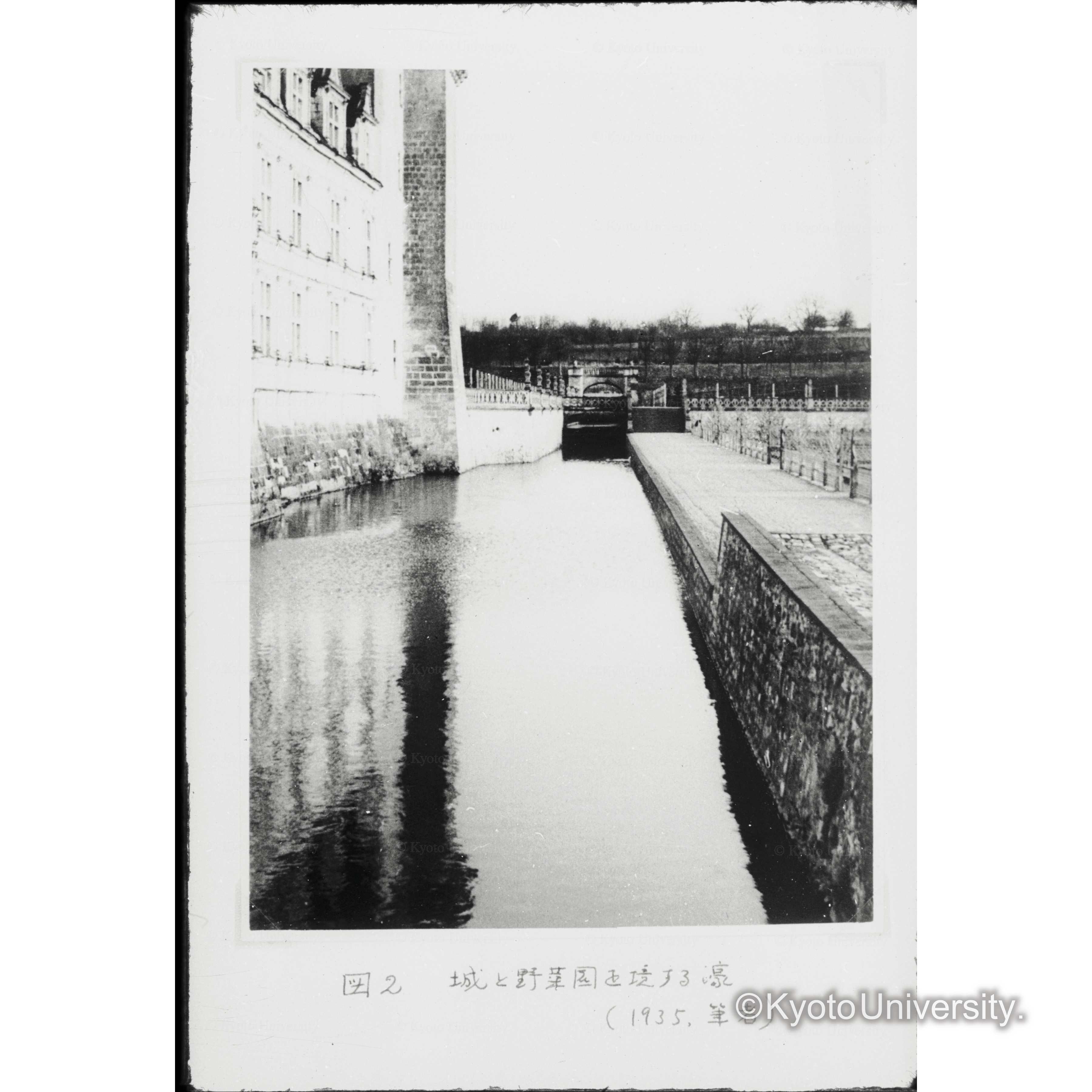 城と野菜園を境する濠 (1)