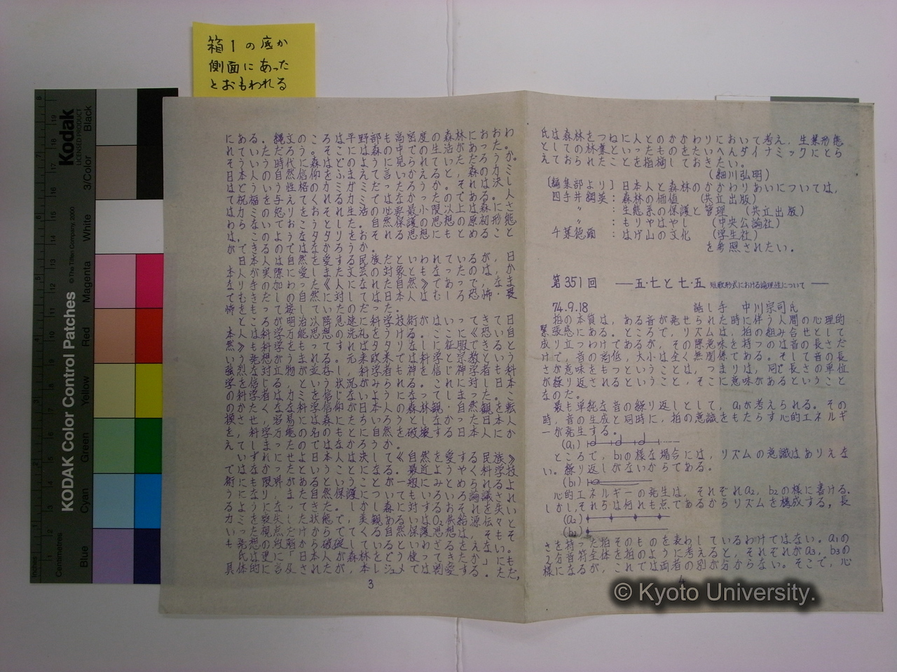 [断簡] よりあいのかきとめ / 1-3 1974 / 京都大学人類学研究会（近衛ロンド） (6)