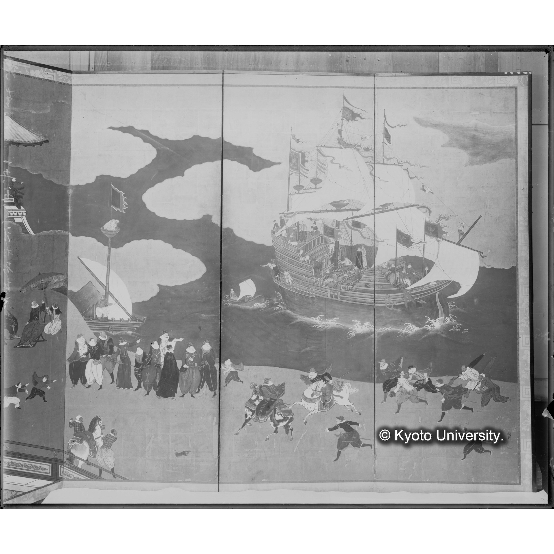 南蛮屏風　左隻（河本重利蔵） (1)