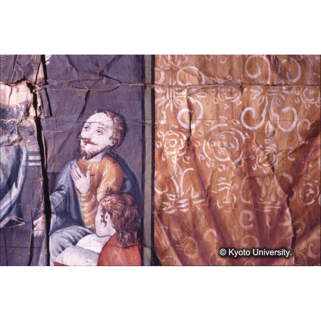 カラー写真（中央上段：カーテン・十五玄義第五図：右側人物） (1)