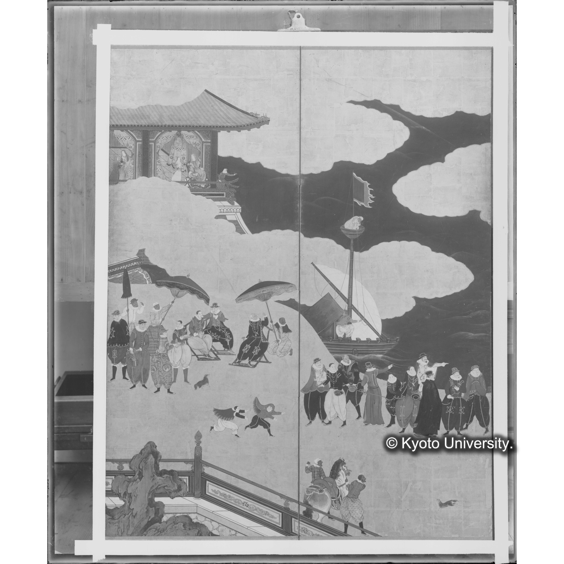 南蛮屏風　左隻（河本重利蔵） (1)