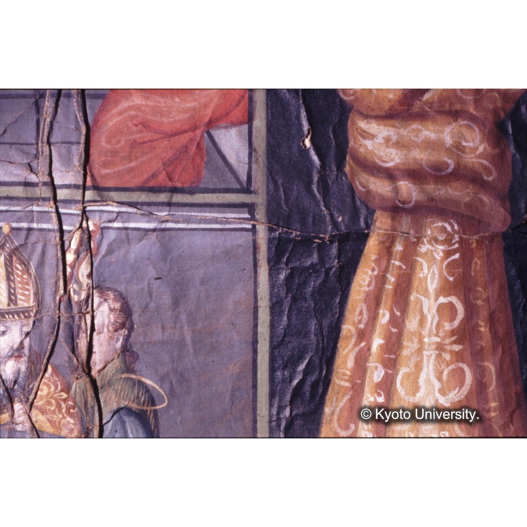 カラー写真（十五玄義第四図：右側人物・中央上段：カーテン） (1)