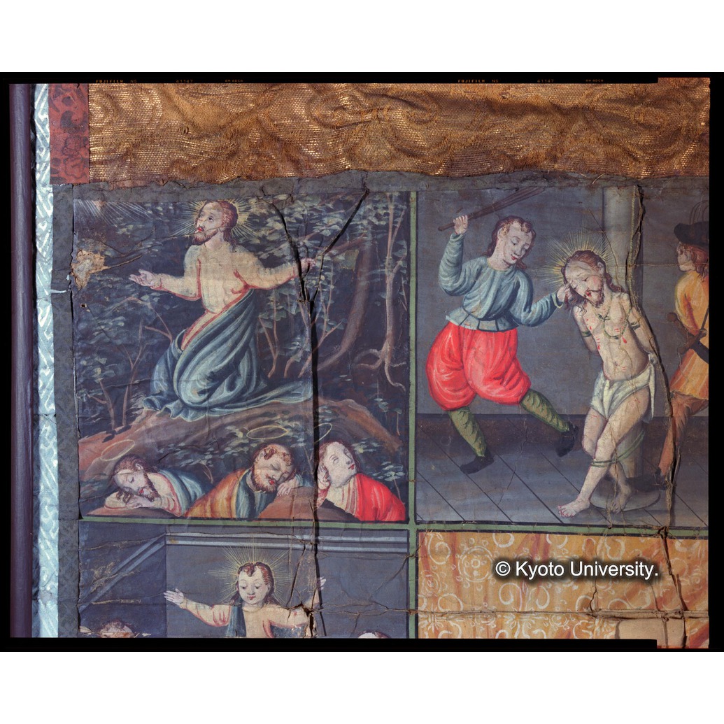 カラー写真（等倍・十五玄義第六図：折れ） (1)