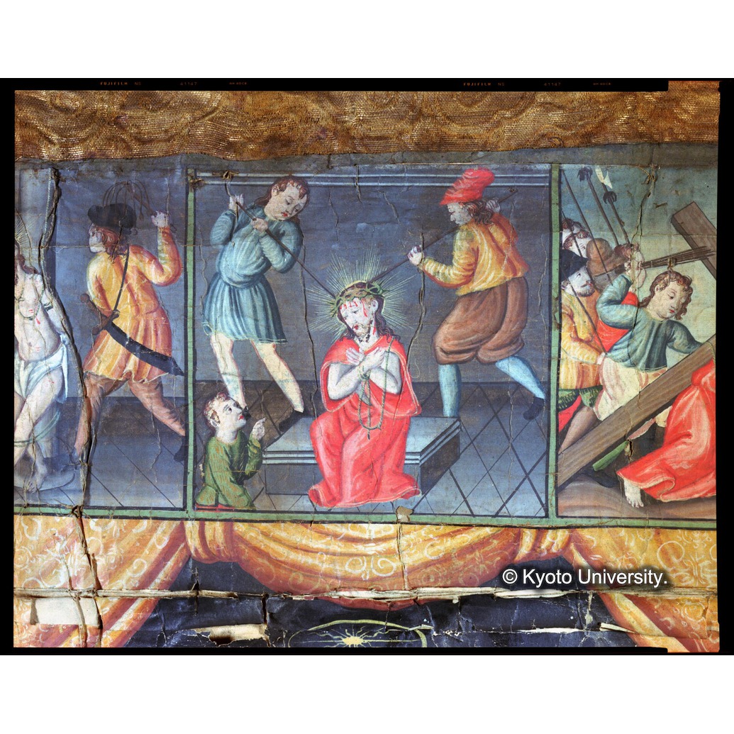 カラー写真（等倍・十五玄義第八図：折れ・破れ） (1)