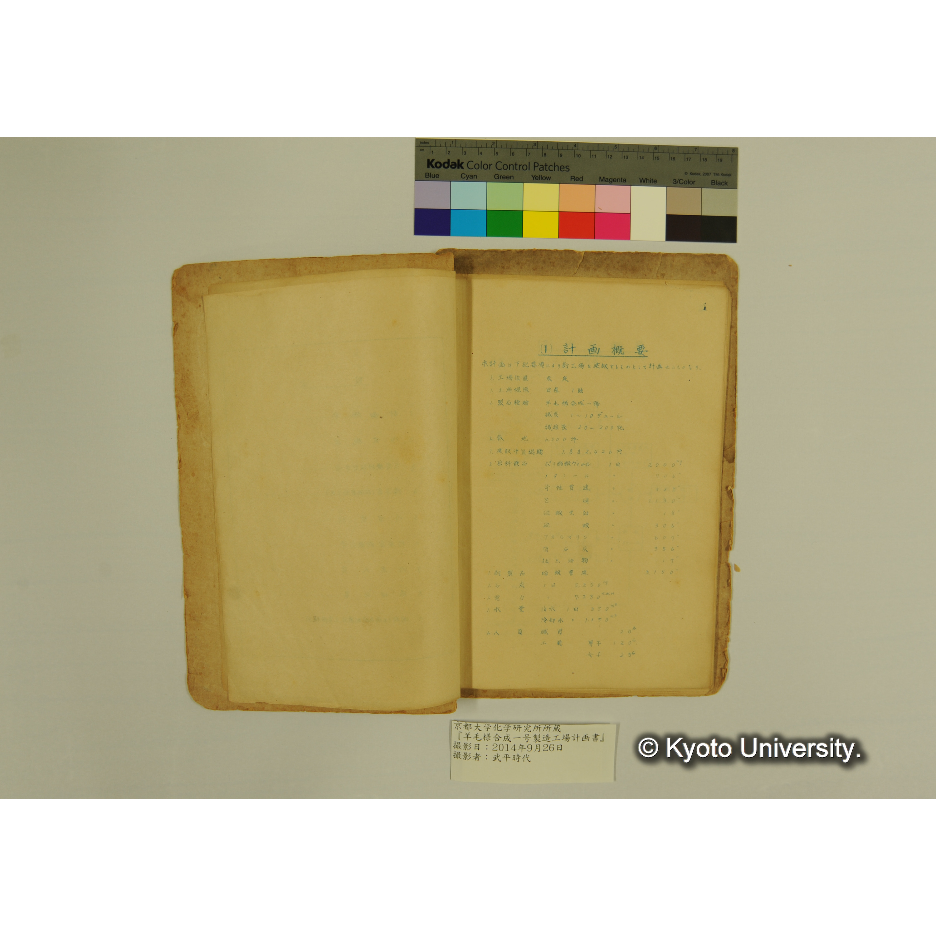 羊毛様合成一号製造工場計画書. (4)