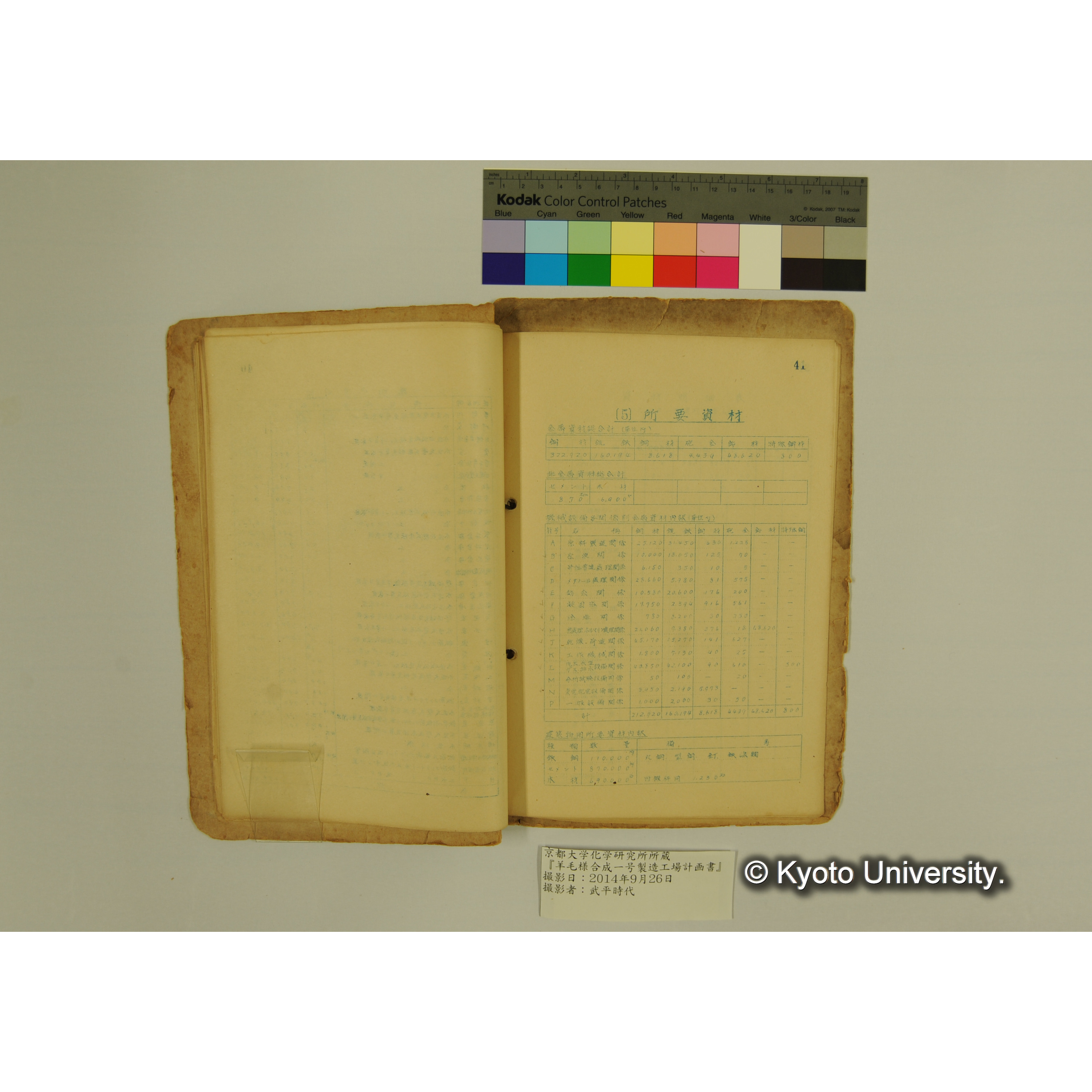 羊毛様合成一号製造工場計画書. (44)