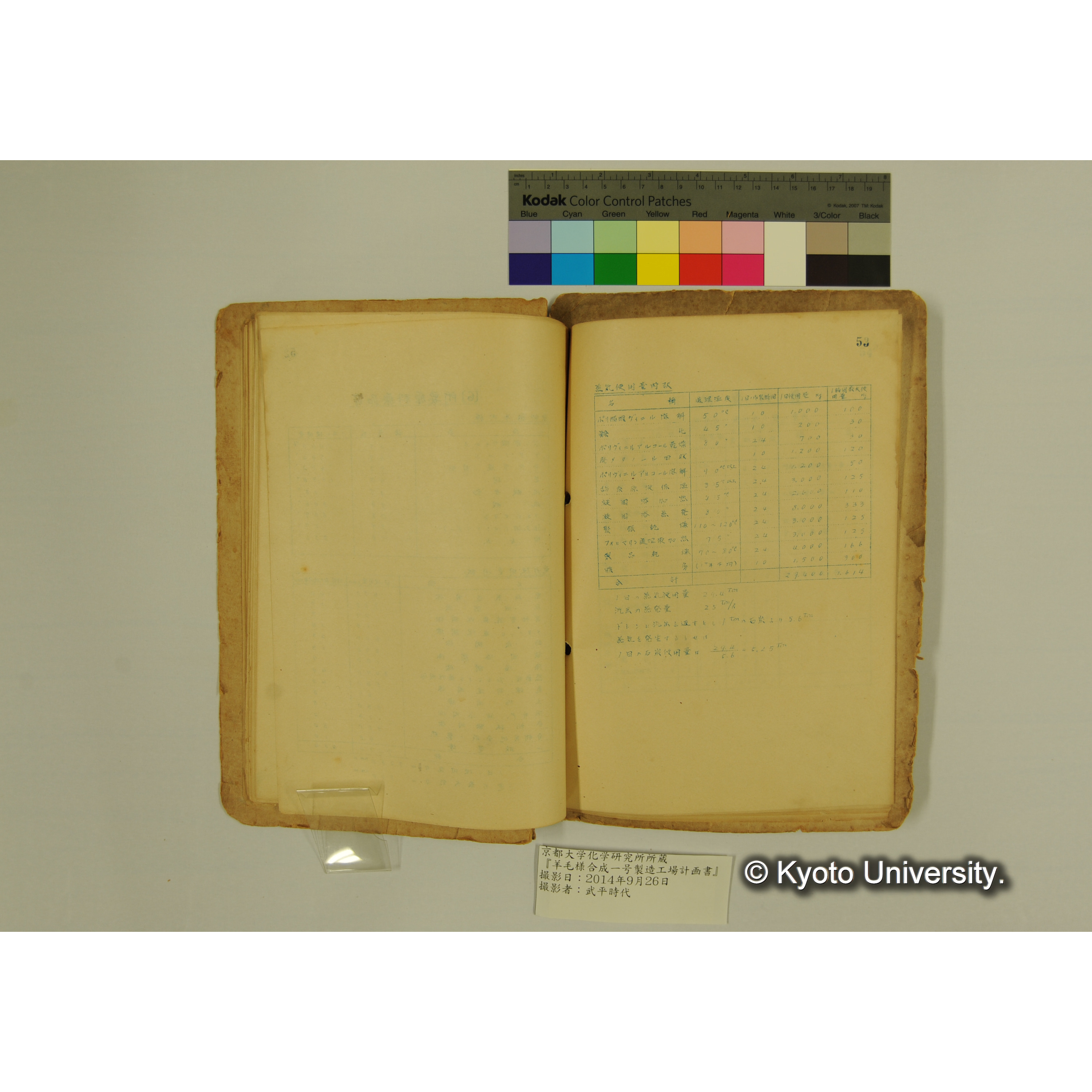 羊毛様合成一号製造工場計画書. (56)