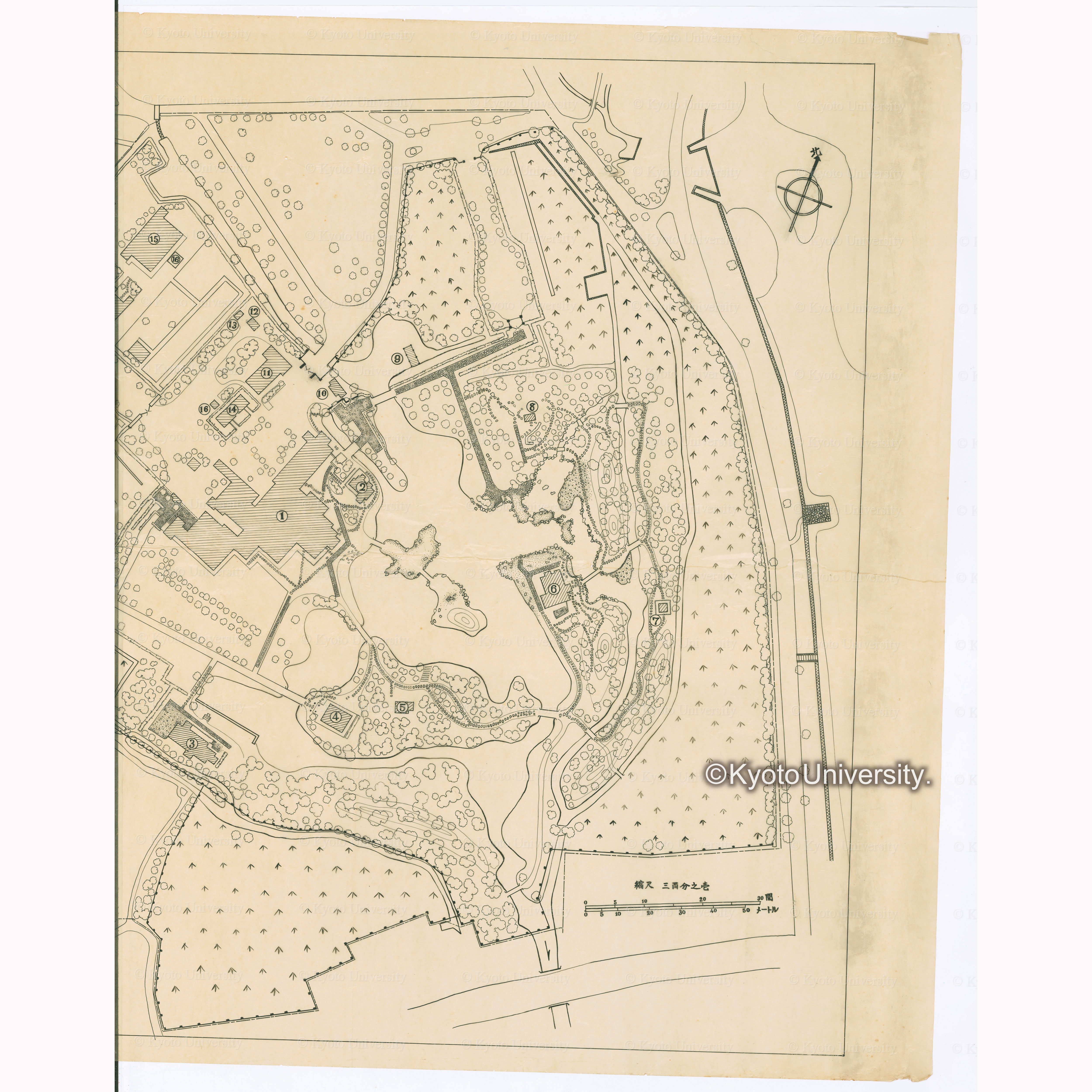 桂離宮総図　縮尺三百分之一 (2)